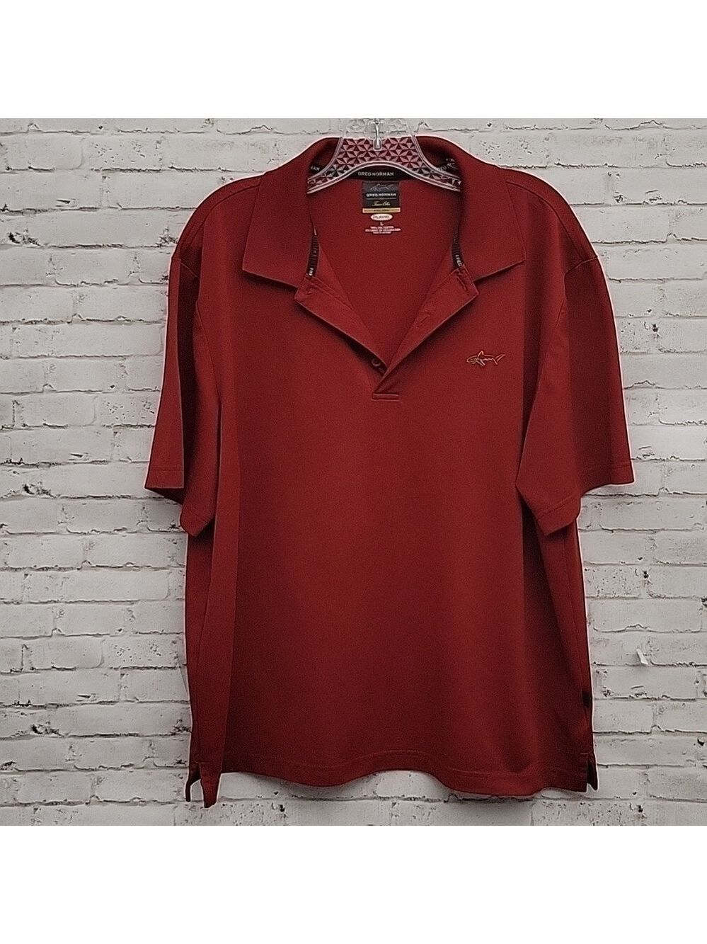 Greg Norman Men's Burgandy Golf Polo, Size Large